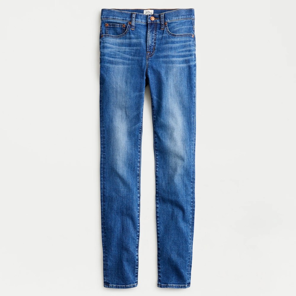 J.Crew 9" high-rise toothpick eco jean in Ocean Blue wash